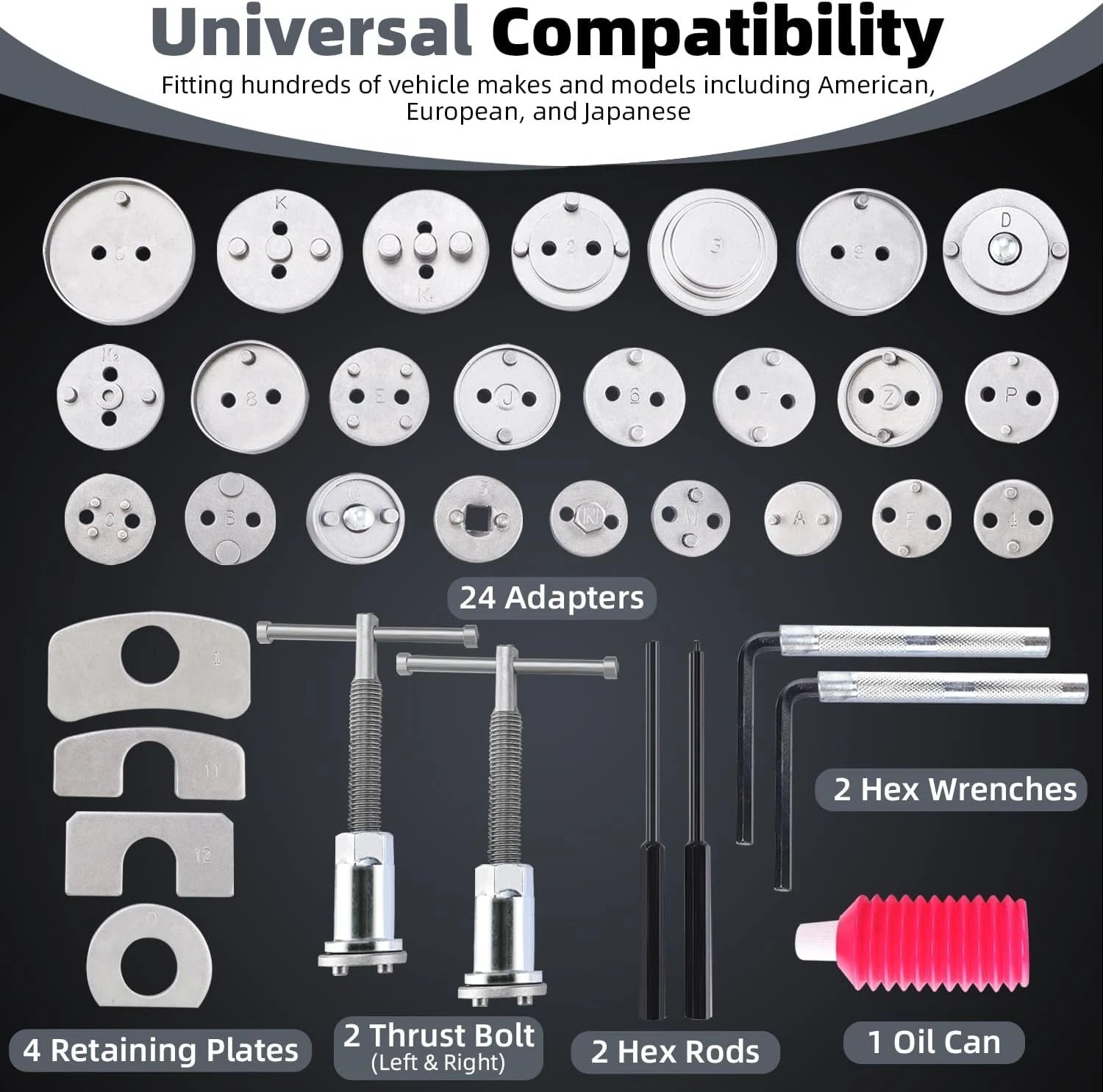 35Pc Brake Pad Caliper Piston Rewind Tool Kit for Universal Cars
