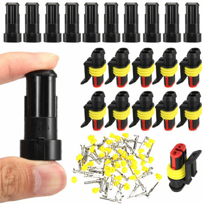 Set of 10 2Pin Waterproof Electrical Wire Sealed Connector Plug 12V for ATV