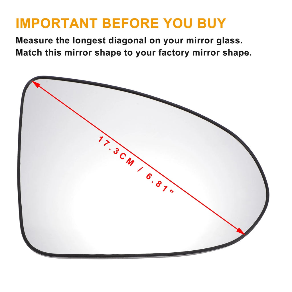 Right Side Mirror Glass Non-Heated Replacement for Hyundai Sonata (2020–2022)