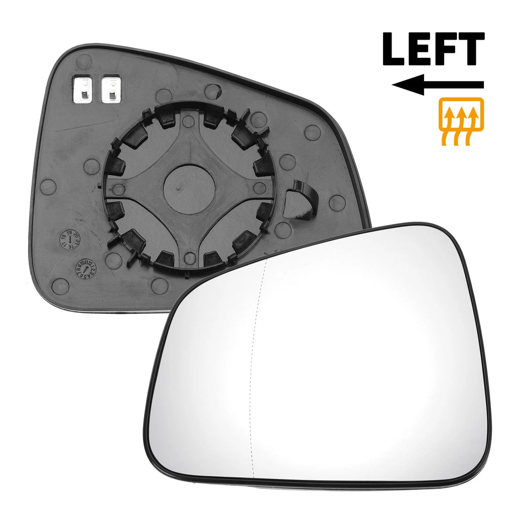 Left Side Heated White Mirror Glass for Opel Mokka X (2016–2020)