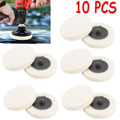 10 Pack 2 Inch Wool Pads for Even Polish Distribution