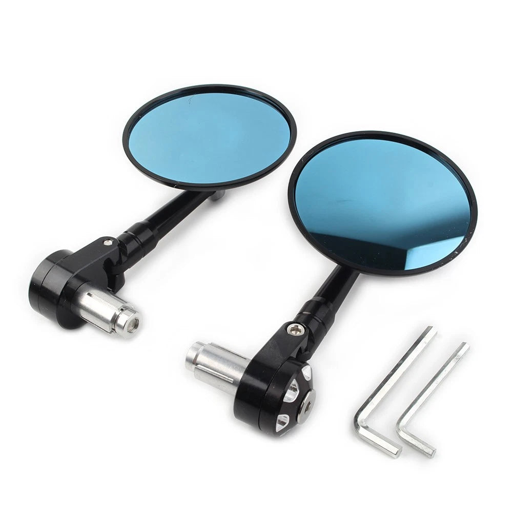 22MM 25MM Universal Motorcycle Handle Bar End Rearview Mirrors CNC Aluminum