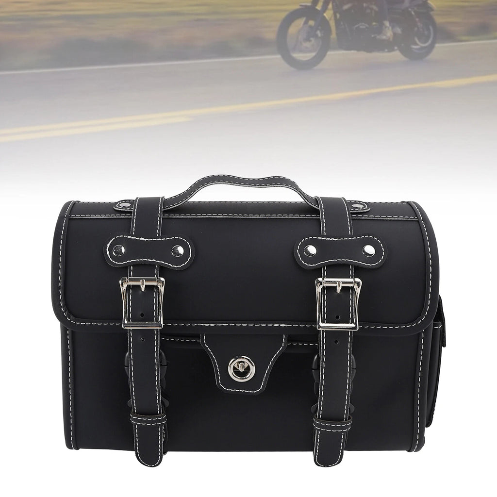 Tail Bag Pannier Luggage Pouch for Motorbike (White)