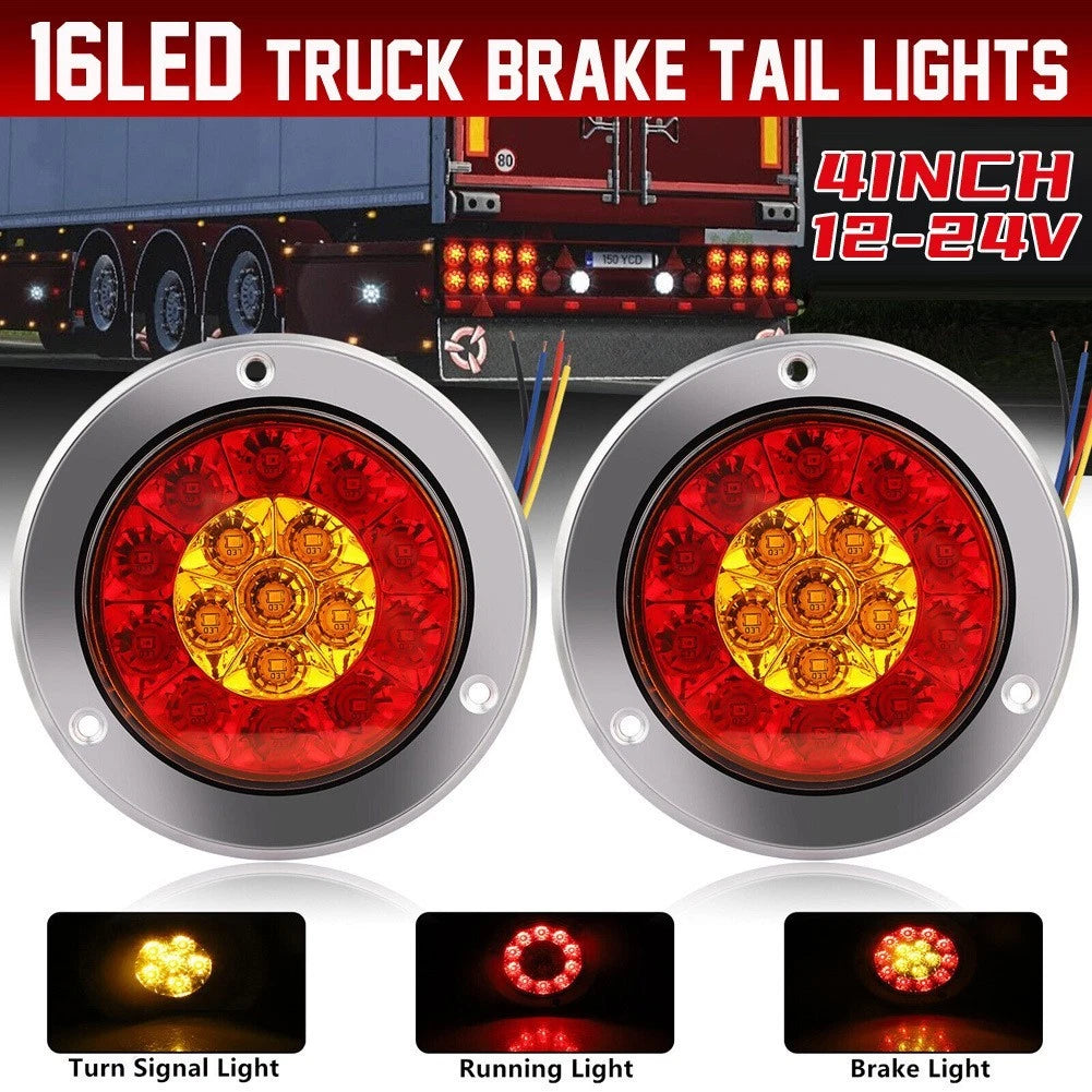 2X Brake Lights for Car (Silver Tail Stop Lamp)