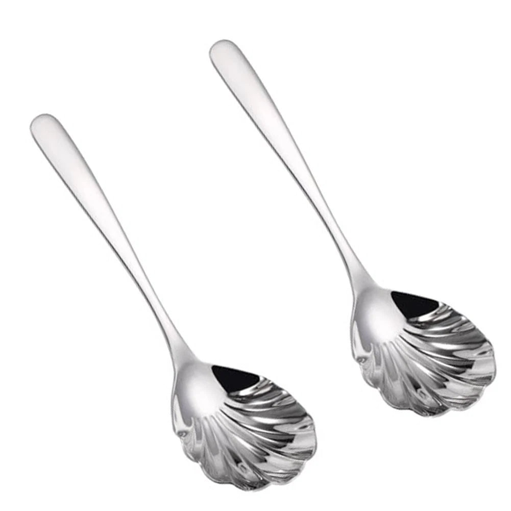 Set of 4 Stainless Steel Serving Spoons for Pasta Rice