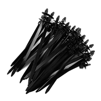 30pcs Nylon Cable Ties for Car Strap Push Zip Mount Retainer Clip Clamp