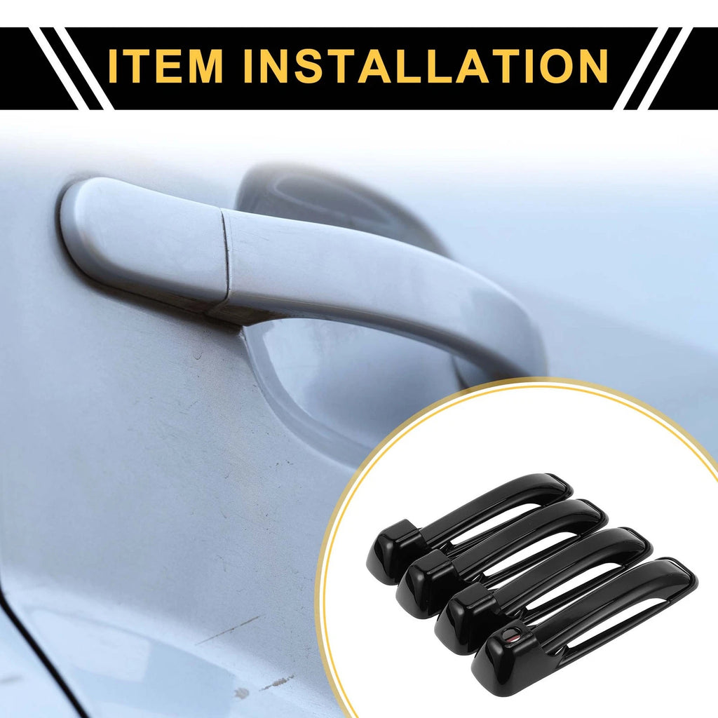 Exterior Door Handle Cover Kit 4pcs ABS Black for Dodge Ram 1500 (2009–2018)