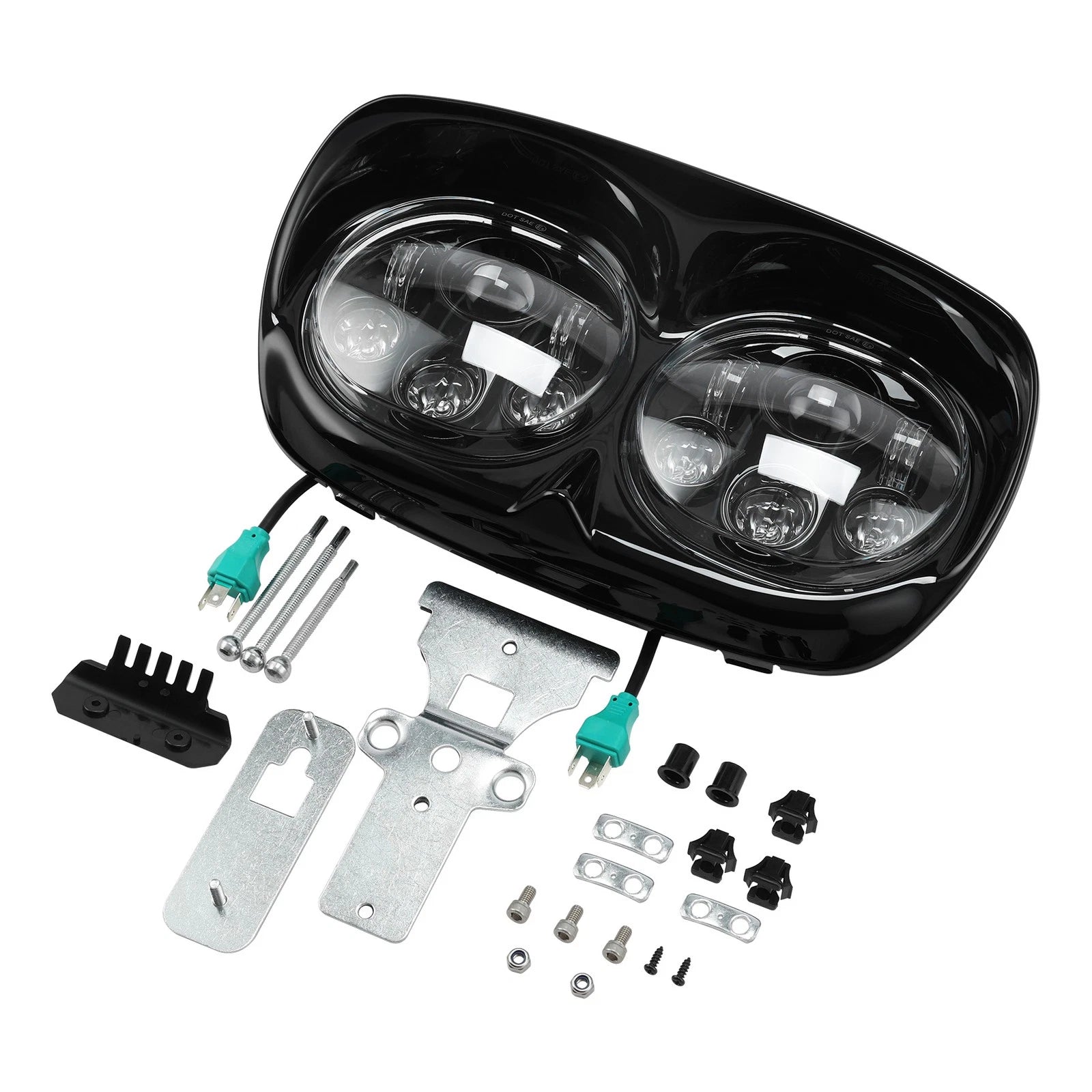2X 5 3/4" Dual LED Projector Headlight for Harley Road Glide (1998–2013)