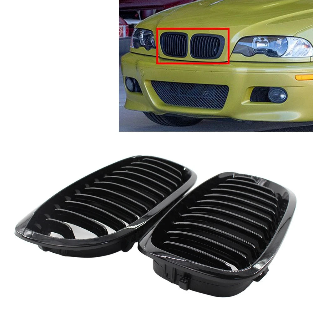 Front Bumper Kidney Grille For BMW 3 Series E46 Coupe Convertible 03-2006