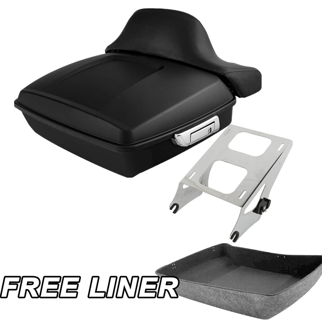 Matt Black Chopped Trunk Mount Rack Pad for Harley Touring Glide (2014–2026)
