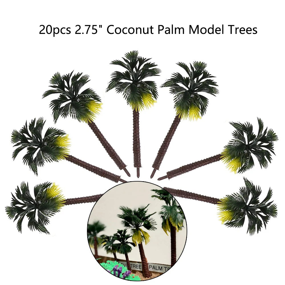 20pcs Miniature Palm Trees for Diorama Architecture