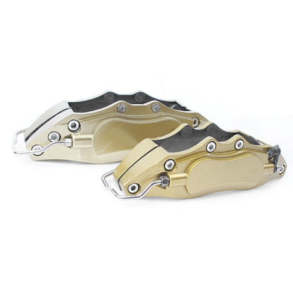 Set of 4 Auto Disc Brake Caliper Covers for Universal Fit 14"-17" Gold Metal