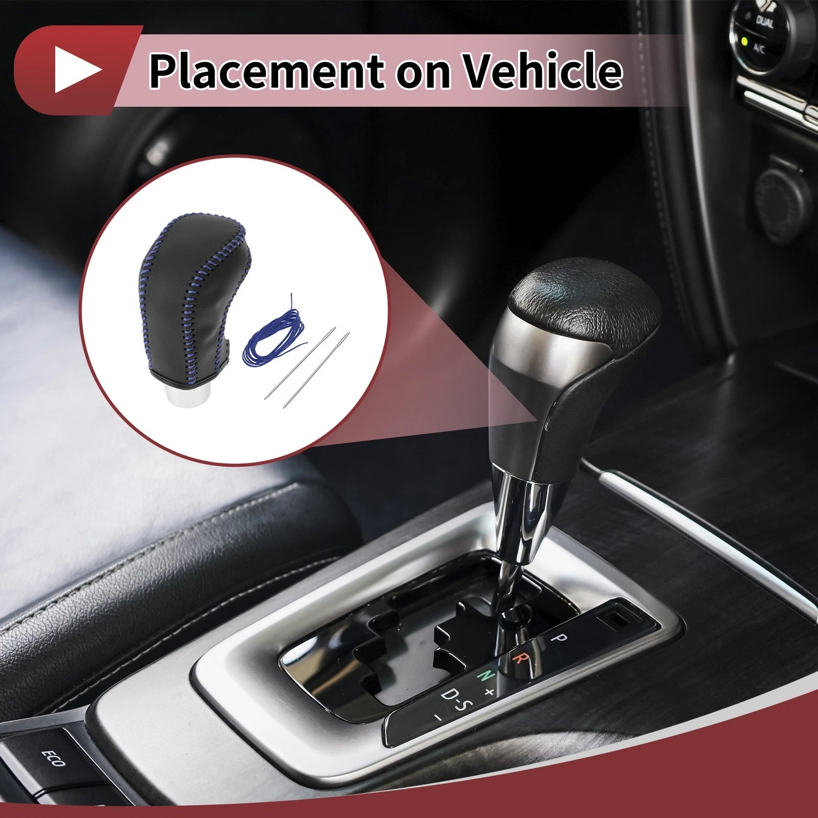 Gear Shift Knob Cover Replacement for Hyundai Accent (2018–2022) Black Blue