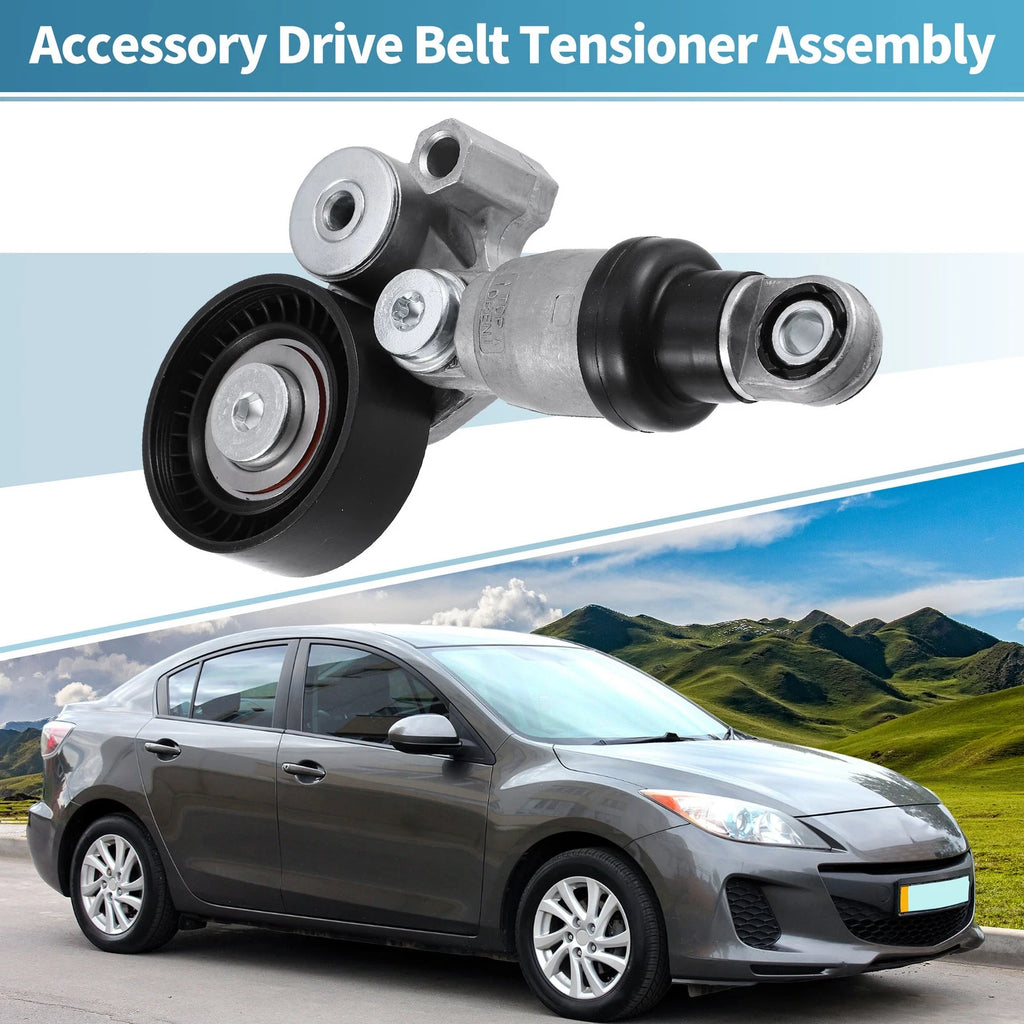 Belt Tensioner Pulley Assembly Replacement for Mazda 3 6 CX-3 CX-30 (2012–2022)
