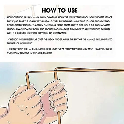 2X Copper Dowsing Rods with Pendulum for Decision Making