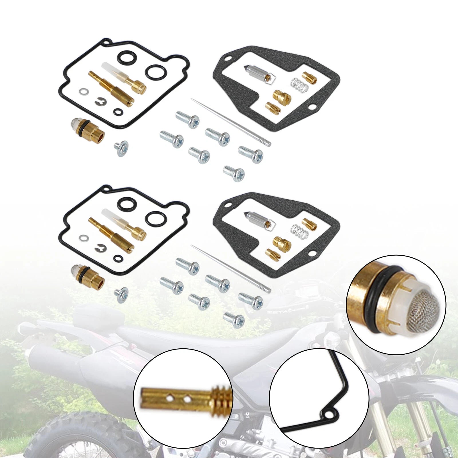 2X Carburetor Rebuild Repair Kit for Suzuki DR250 DR350 (T9)