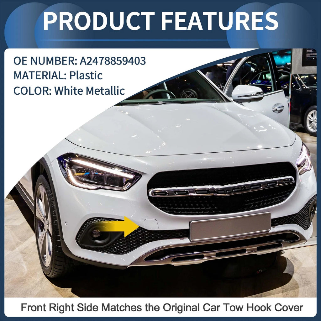 Front Bumper Tow Hook Cover Replacement for Mercedes-Benz W247 (2019–2022)
