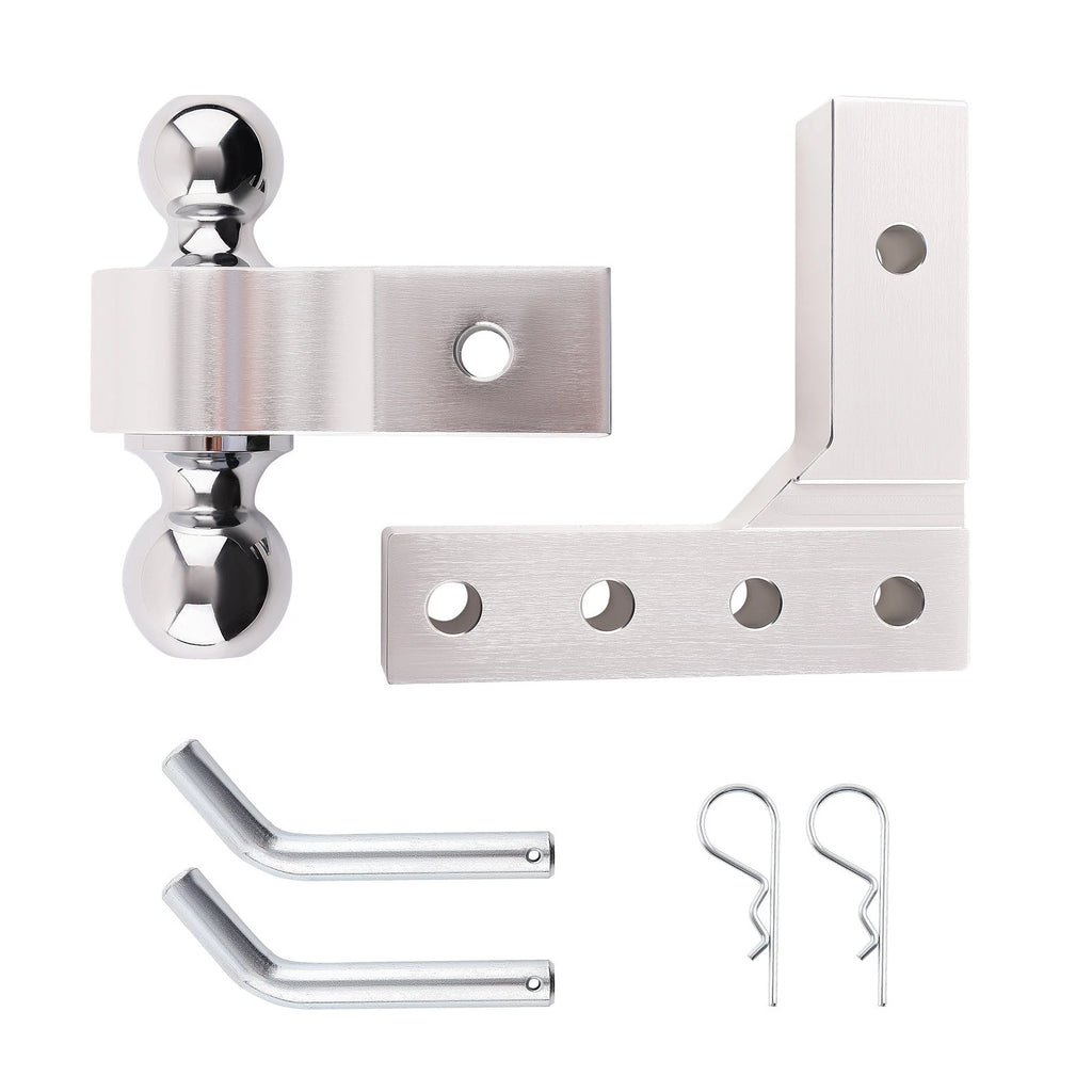 6" Adjustable Trailer Raise Drop with Double Hitch Ball Mount Receiver