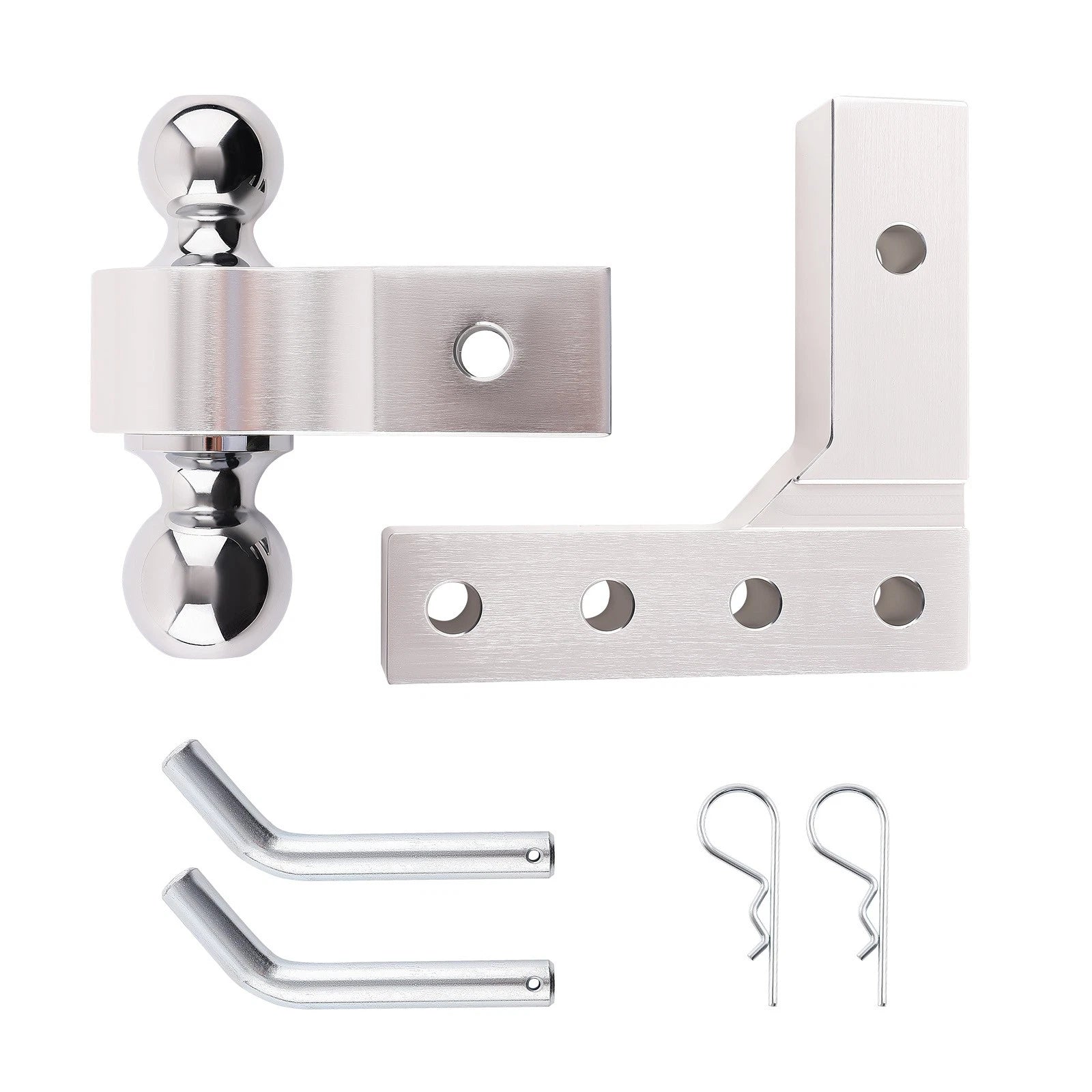 6" Adjustable Trailer Raise Drop with Double Hitch Ball Mount Receiver