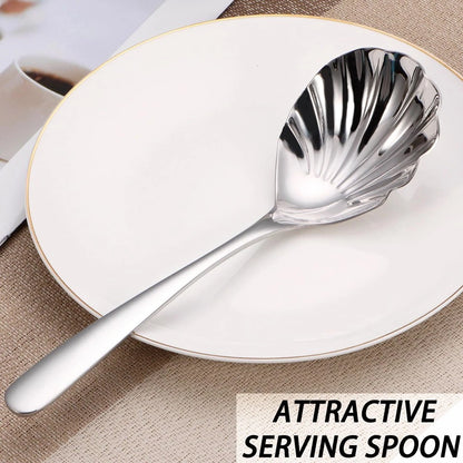 Set of 4 Stainless Steel Serving Spoons for Pasta Rice