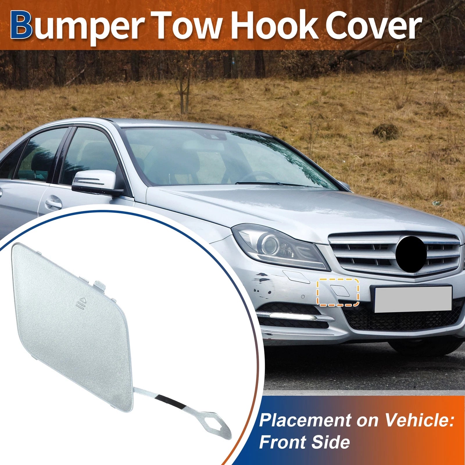 Front Tow Hook Cover Replacement for Mercedes-Benz A2048850426 (2010–2015)