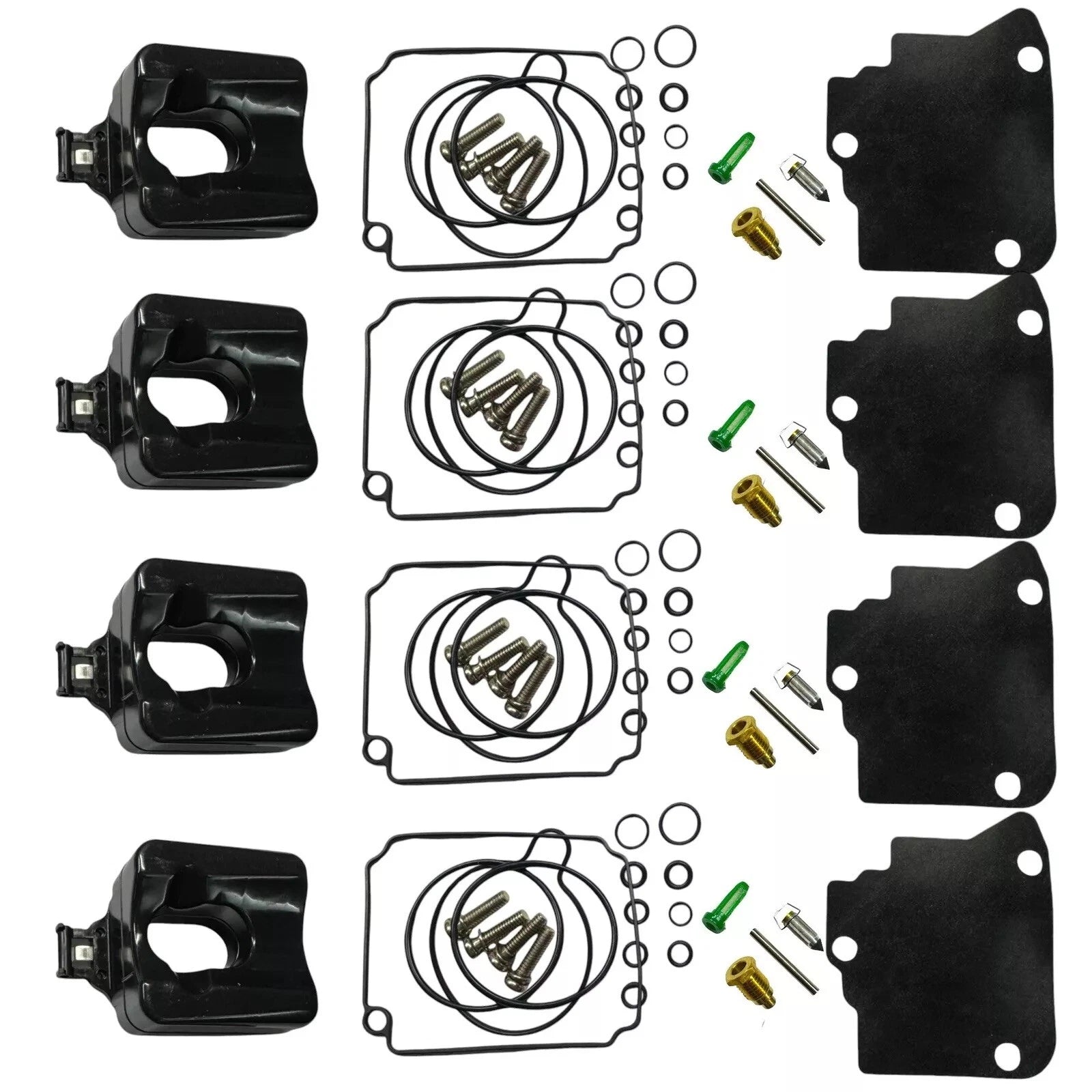 4X Carburetor Kit with Float for Yamaha F 75-100 HP (4-Stroke) (18-7743, 67F-W0093-00)