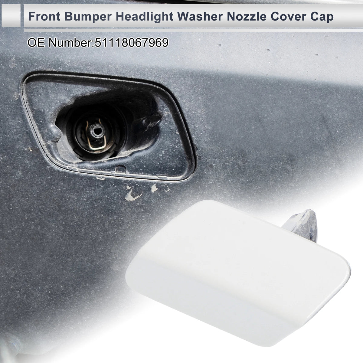 Front Left Headlight Washer Nozzle Cover Cap for BMW 320i (2012–2019)