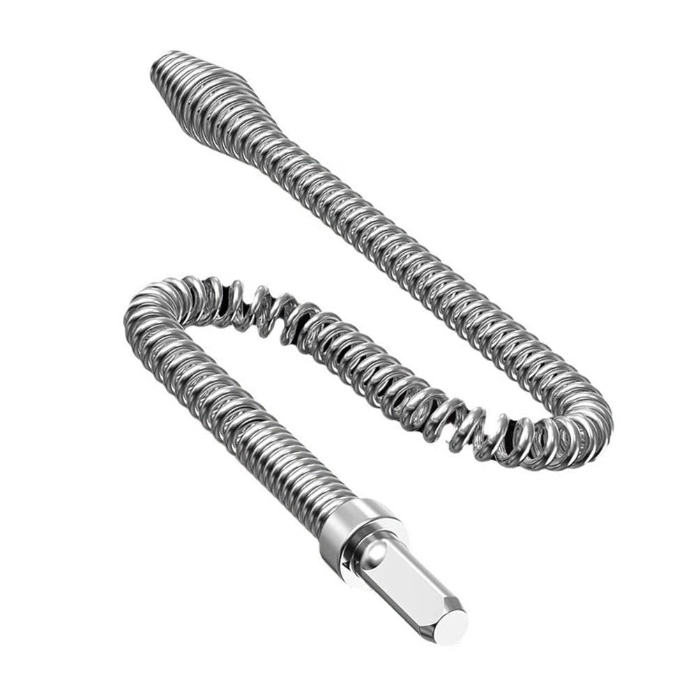 Drain Snake Tool 1.5m Stainless Steel with Drill Mount for Clog Extraction