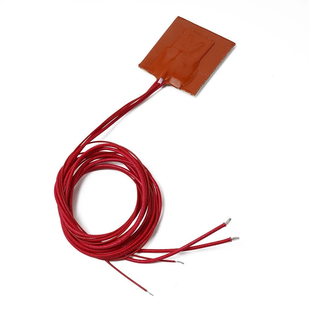 12V 10W Silicone Heater Mat Pad for Printer Heated Bed (50x50mm)