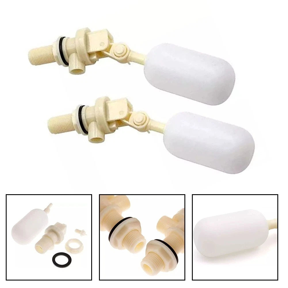 2X Float Valves for Water Level Control (12 inch, ABS Plastic)