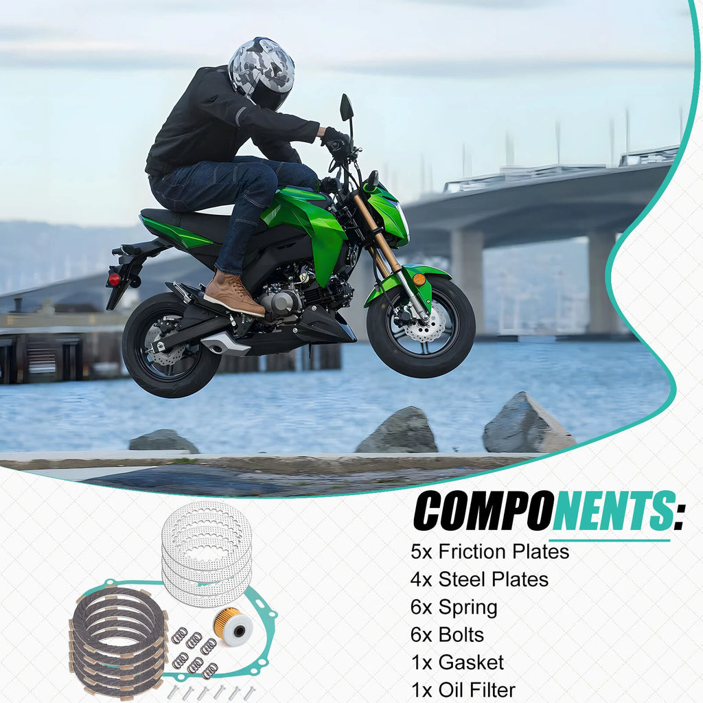 Heavy Duty Clutch Kit for Kawasaki KLX110 (2002–2024) - Gasket, Springs, Oil Filter