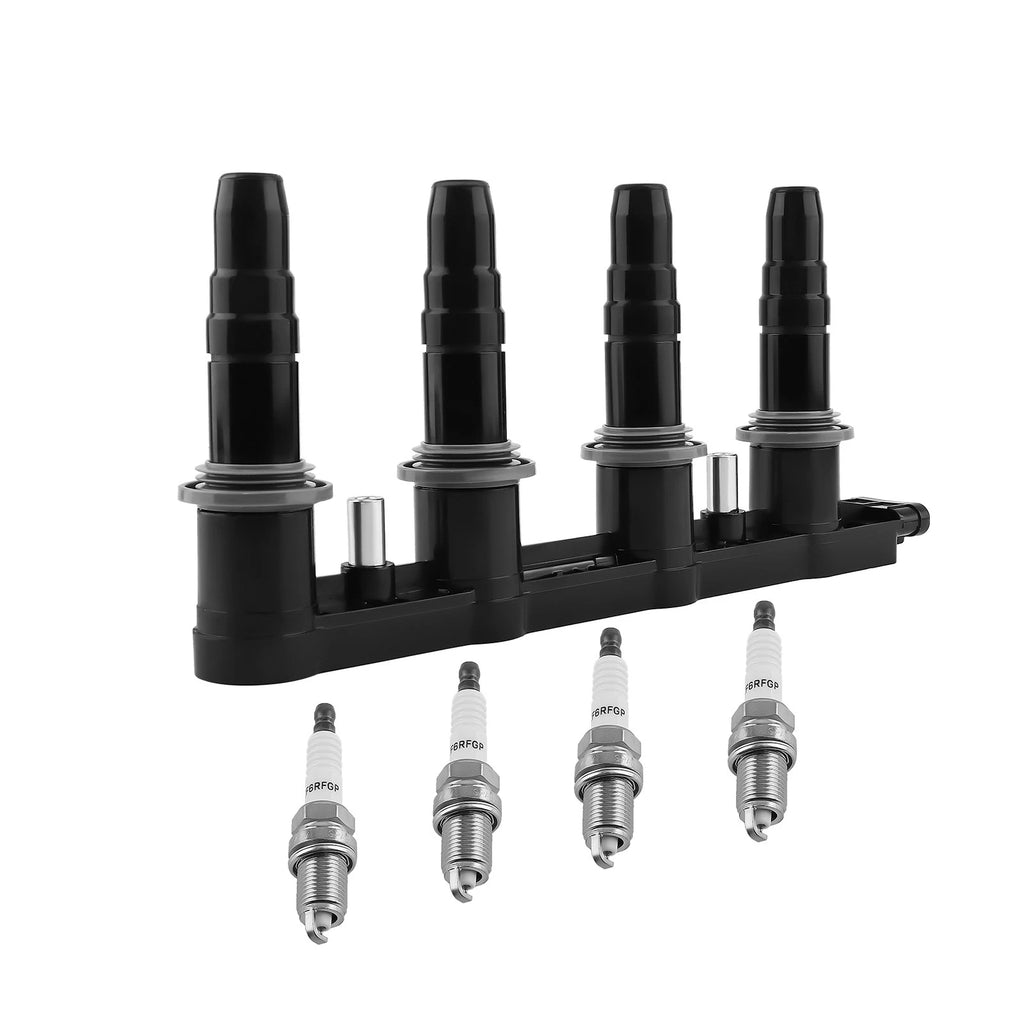 Ignition Coil & 4 Spark Plugs for Chevrolet Aveo Pontiac Suzuki Swift (2004–2011) UF620