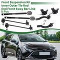 8pc Front Suspension Kit Tie Rod End and Sway Bar Link for Toyota Corolla (2003–2008)