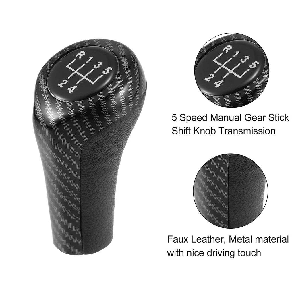 Gear Stick Shift Knob Carbon Fiber Pattern for BMW 5 Series (2004–2010)