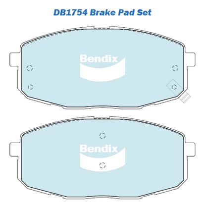 Set of 4 Bendix GCT Front Disc Brake Pads for Kia Cerato LD TD (2004–2013)