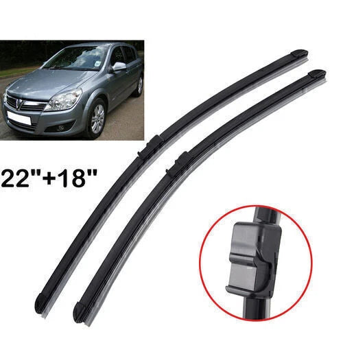 Set of 2 Front Rubber Wiper Blades for Opel Astra H (2004–2009)
