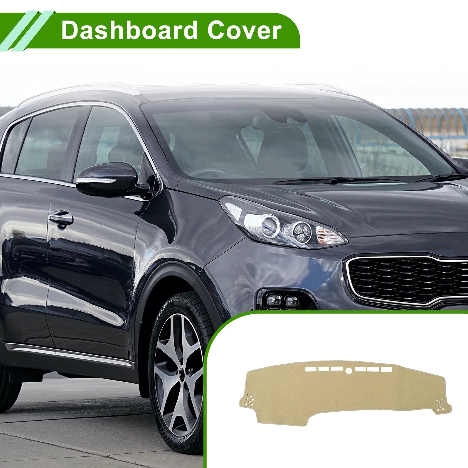 Dashboard Cover for Kia Sonet (2022–2025) Polyester Beige 1 Pc