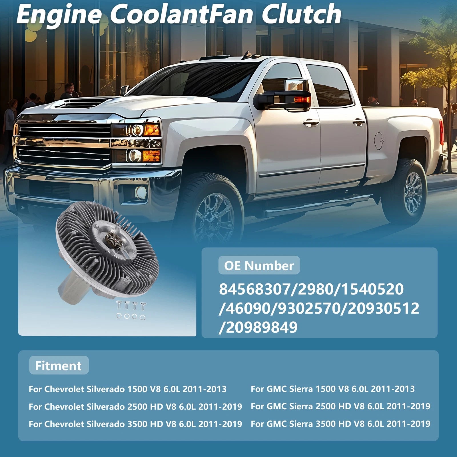Engine Cooling Fan Clutch for Chevrolet Silverado 1500 V8 (2011–2013)