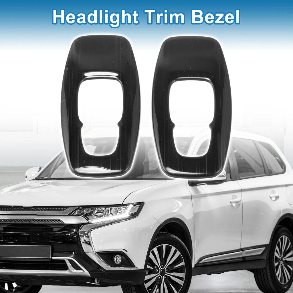 2 Pcs Back Row Headlight Trim Bezel ABS Replacement for Mitsubishi Outlander (2022–2024)