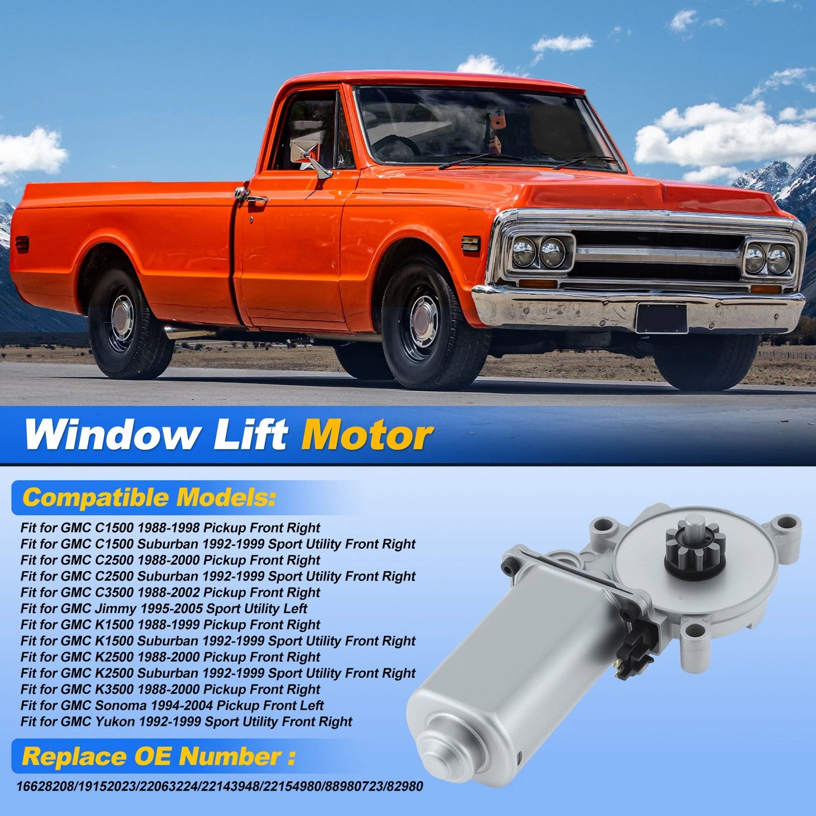 Power Window Lift Motor Replacement for Chevrolet GMC C1500 K1500 (1999–2002)