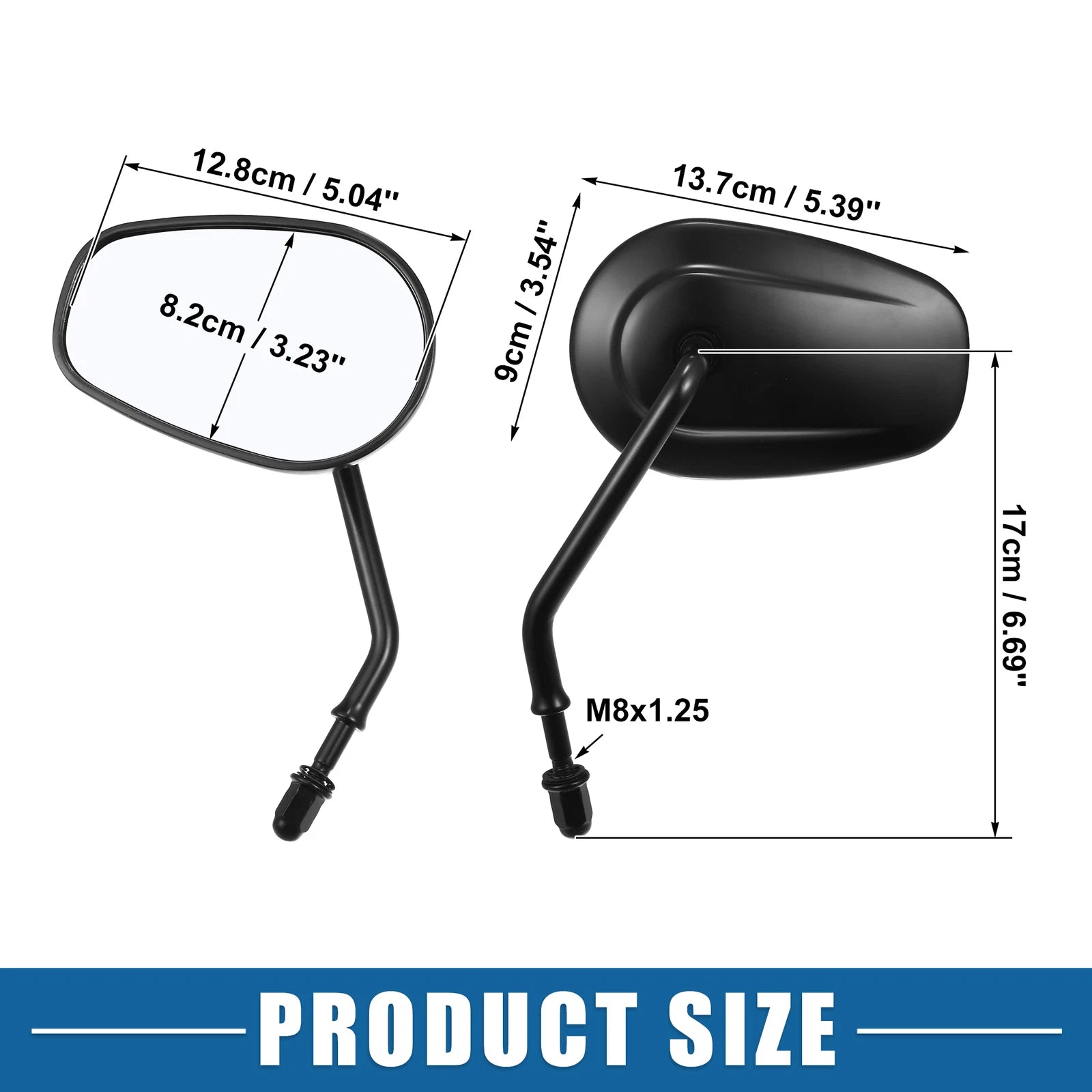 Left Right Rear View Mirrors for Harley Davidson Dyna Low Rider