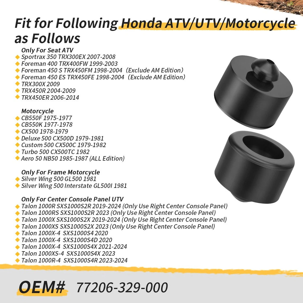 2X Seat Setting Rubber for Honda TRX450 TRX400FW TRX450R TRX450ER (2004–2009) 77206-329-000
