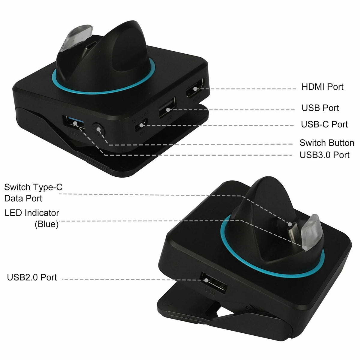 4K HDMI Adapter & USB 3.0 Charging Dock for Nintendo Switch (NS)