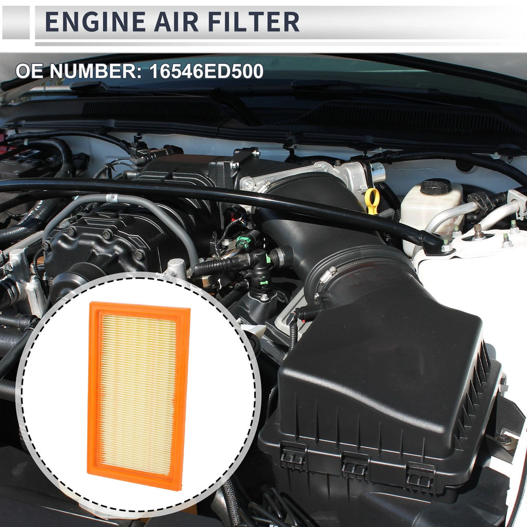 Car Engine Air Filter No. 16546ED500 for Nissan Cube (2009–2014) 1 Pc