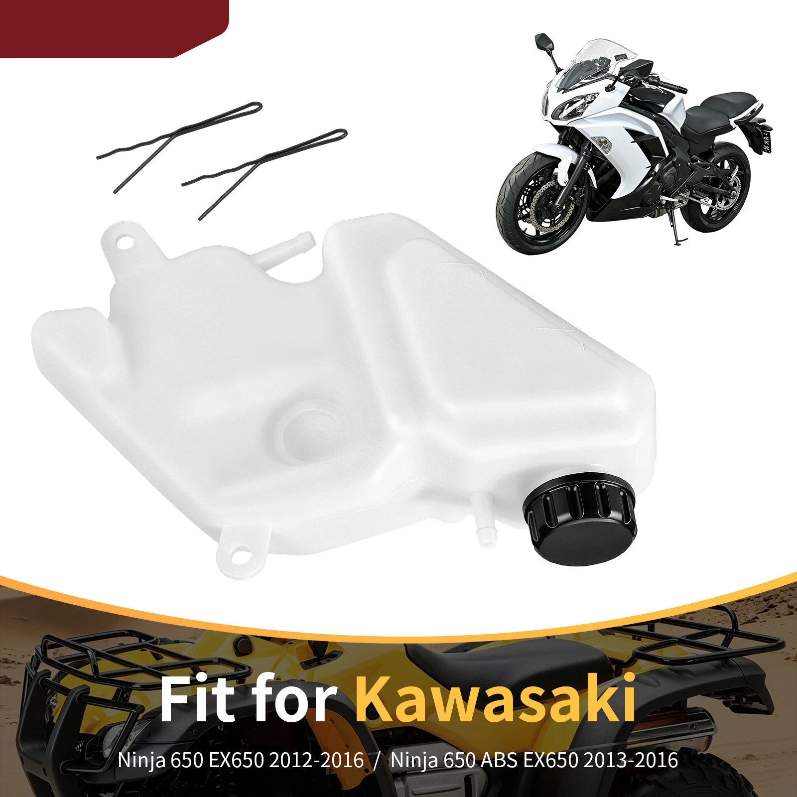 Cooling Radiator Tank w/ Cap for Kawasaki Ninja 650 EX650 (2012–2016) 43078-0553