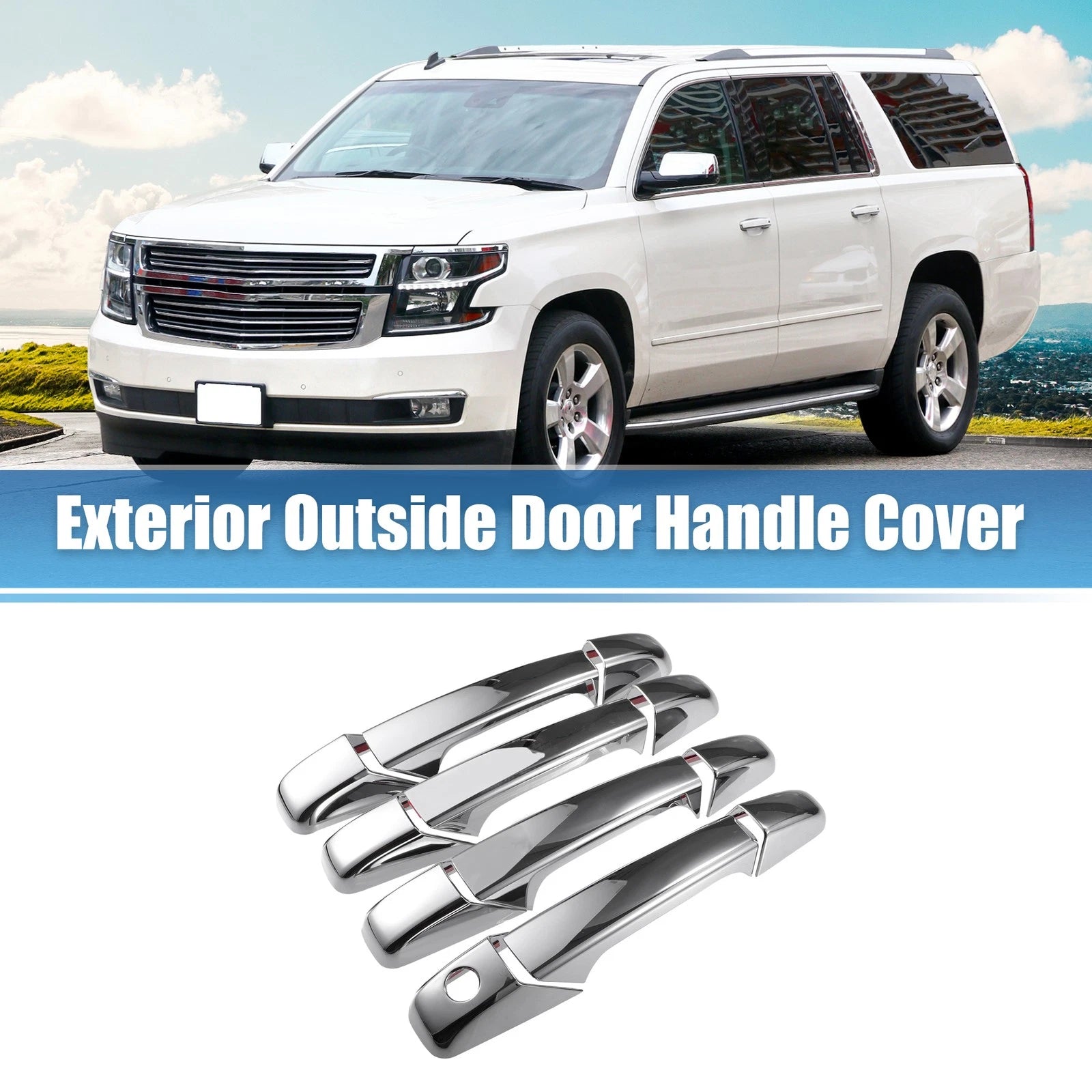 Exterior Door Handle Covers Set Replacement for Chevrolet Silverado 1500 (2007–2013)