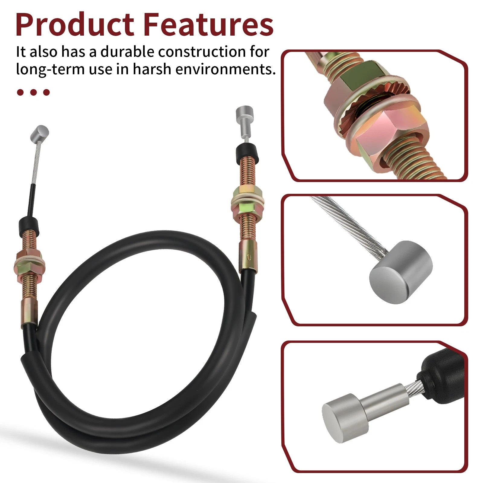 Rear Brake Cable #0487-006 for Arctic Cat ATV 375 400 500 Bearcat 1998–2005