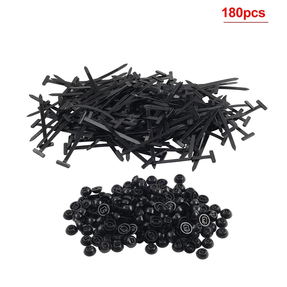 180Pcs Zip Tie Cable Buckle Self-Locking Fastener for Universal Use
