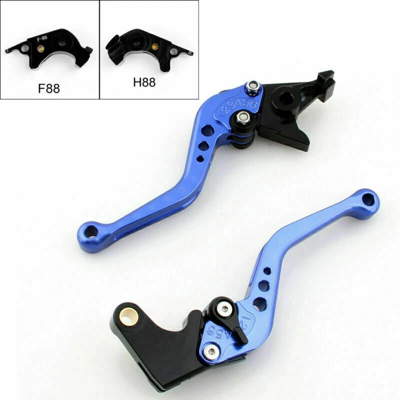 Short Brake Clutch Levers for Kawasaki ZX1400/ZX14R/ZZR1400/GTR1400 (2014) Blue T9