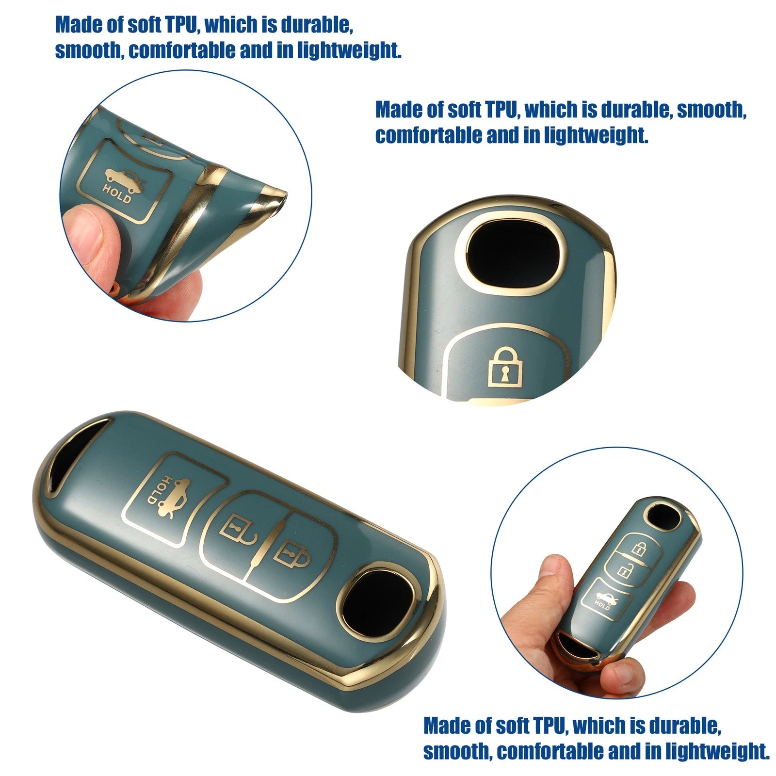TPU 3 Button Keyless Entry Remote Cover Replacement for Mazda (2010–2024)